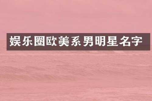 娱乐圈欧美系男明星名字