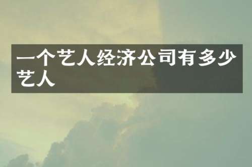 一个艺人经济公司有多少艺人