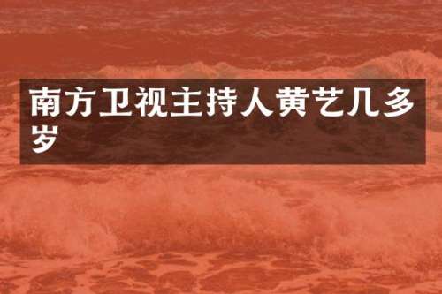 南方卫视主持人黄艺几多岁