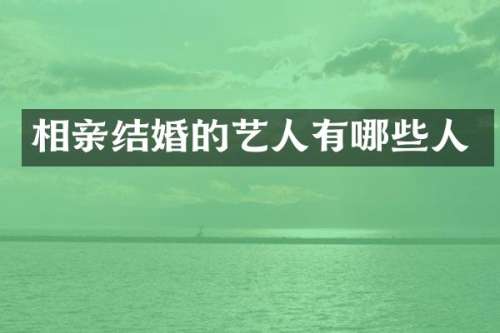 相亲结婚的艺人有哪些人