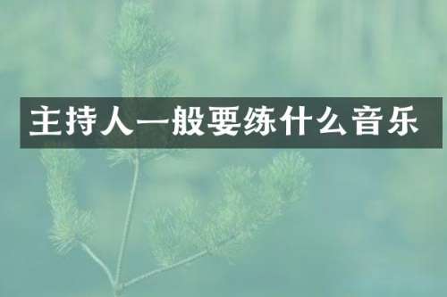主持人一般什么音乐