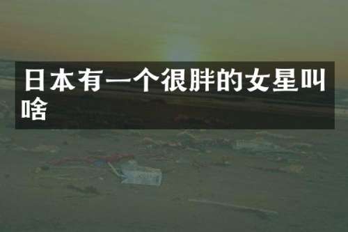 日本有一个很胖的女星叫啥