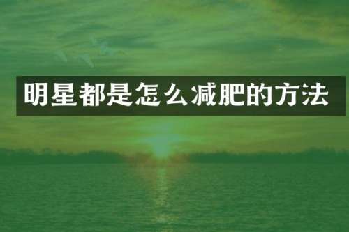 明星都是怎么减肥的方法