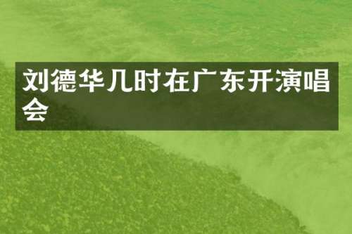 刘德华几时在广东开演唱会