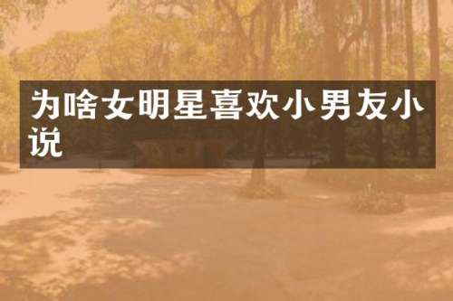为啥女明星喜欢小男友小说