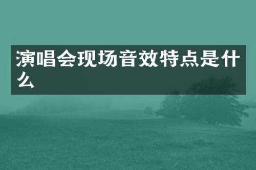 演唱会现场音效特点是什么