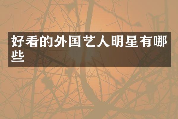 好看的外国艺人明星有哪些