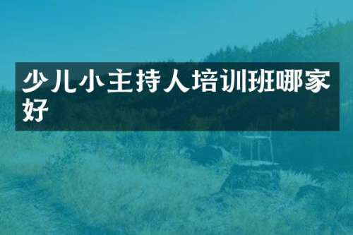 少儿小主持人培训班哪家好