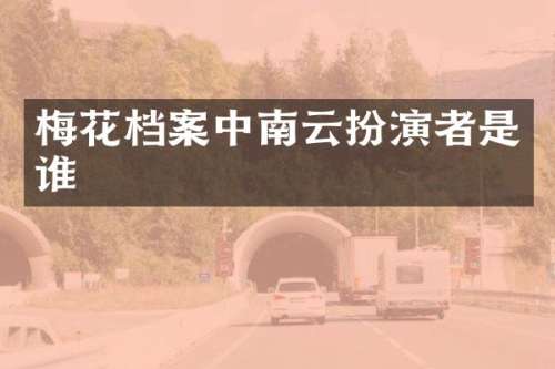 梅花档案中南云扮演者是谁