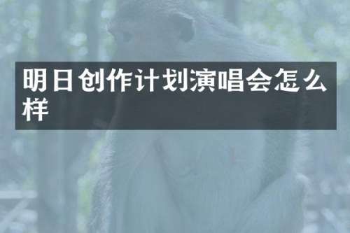 明日创作计划演唱会怎么样