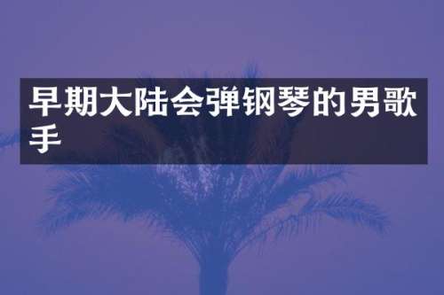 早期大陆会弹钢琴的男歌手