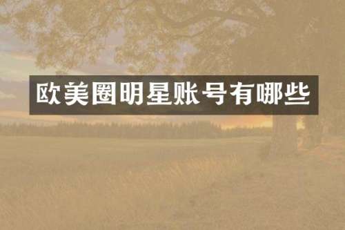 欧美圈明星账号有哪些