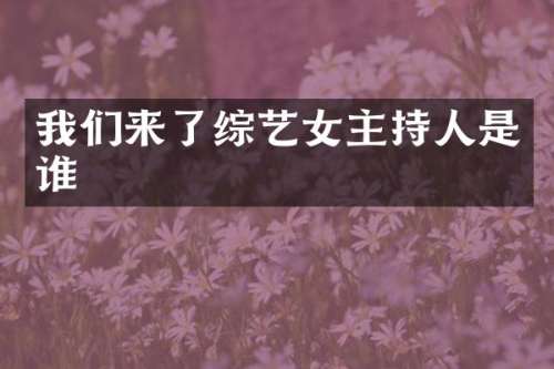 我们来了综艺女主持人是谁