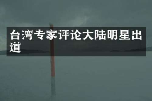 台湾专家评论大陆明星出道