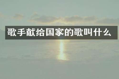 歌手献给国家的歌叫什么