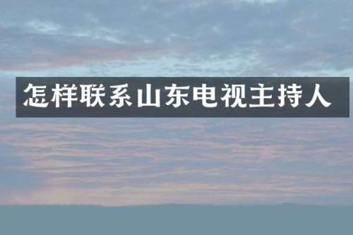 怎样联系山东电视主持人