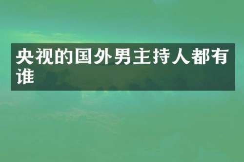 央视的国外男主持人都有谁