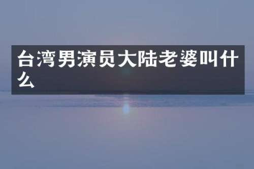 台湾男演员大陆老婆叫什么