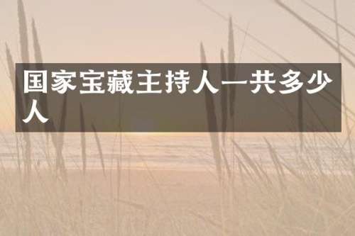 国家宝藏主持人一共多少人