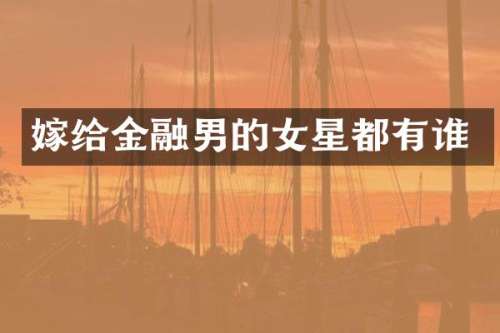 嫁给金融男的女星都有谁