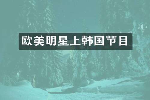 欧美明星上韩国节目