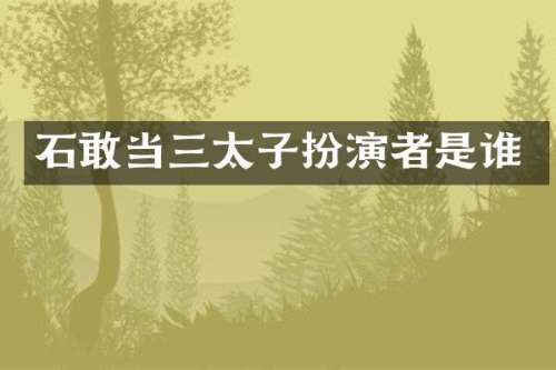 石敢当三太子扮演者是谁