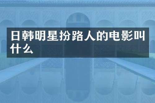 日韩明星扮路人的电影叫什么