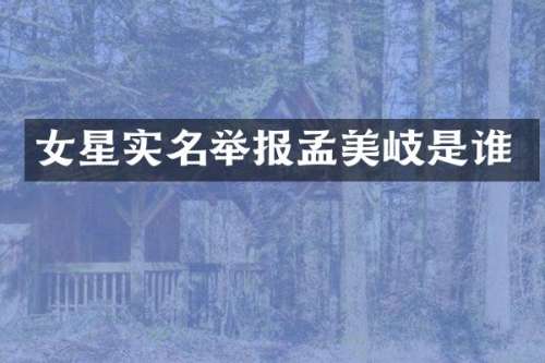 女星实名举报孟美岐是谁