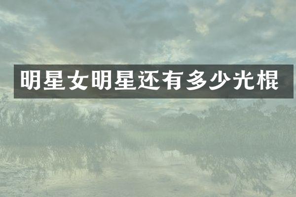 明星女明星还有多少光棍