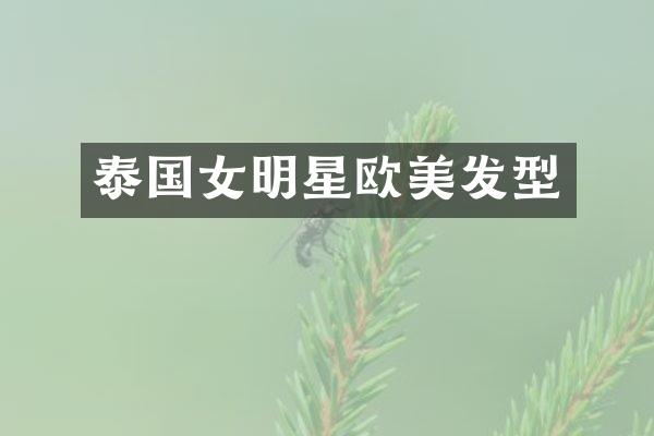 泰国女明星欧美发型