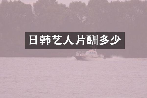日韩艺人片酬多少