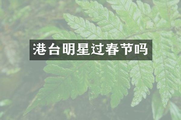 港台明星过春节吗