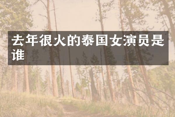 去年很火的泰国女演员是谁