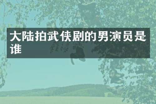 大陆拍武侠剧的男演员是谁