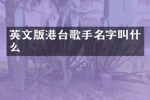 英文版港台歌手名字叫什么