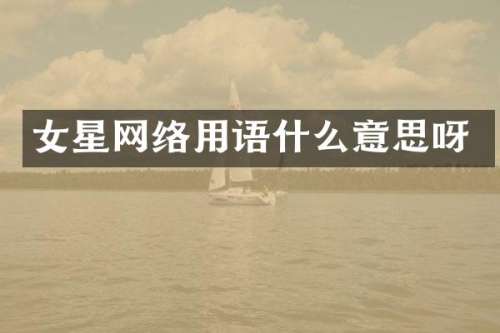 女星网络用语什么意思呀