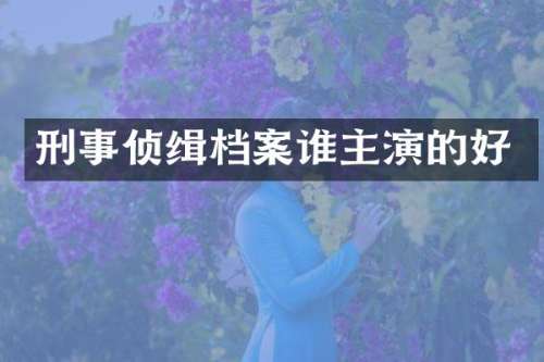 刑事侦缉档案谁主演的好