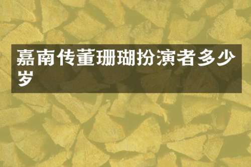 嘉南传董珊瑚扮演者