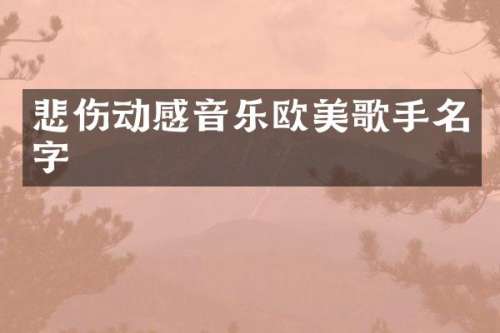 悲伤动感音乐欧美歌手名字