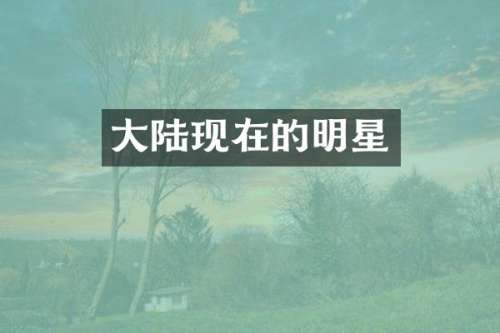 大陆现在的明星