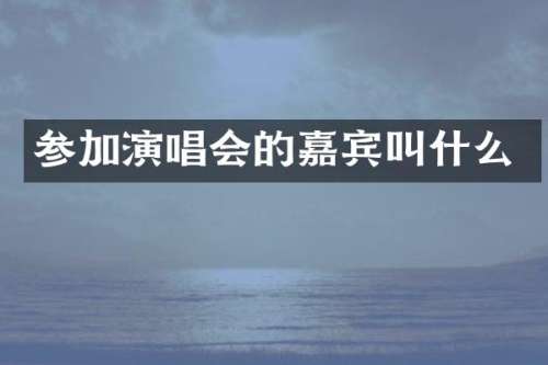 参加演唱会的嘉宾叫什么
