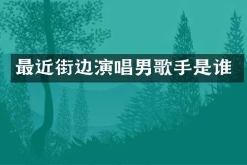 最近街边演唱男歌手是谁