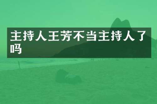主持人王芳不当主持人了吗