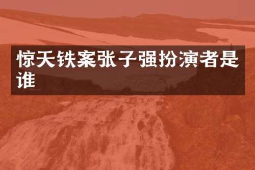 惊天铁案张子强扮演者是谁