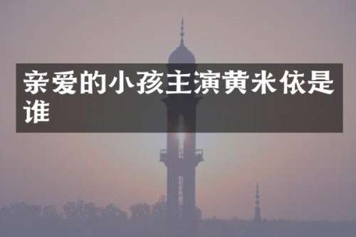 亲爱的小孩主演黄米依是谁