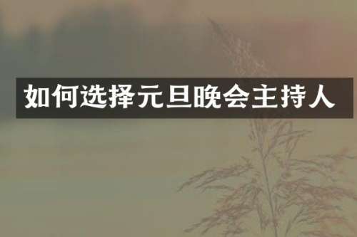 如何选择元旦晚会主持人