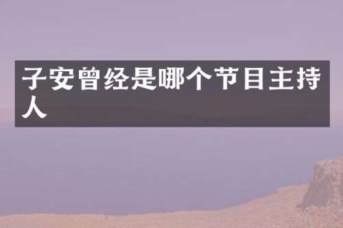 子安曾经是哪个节目主持人