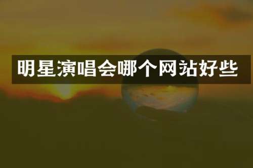 明星演唱会哪个网站好些