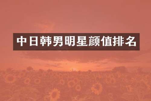 中日韩男明星颜值排名