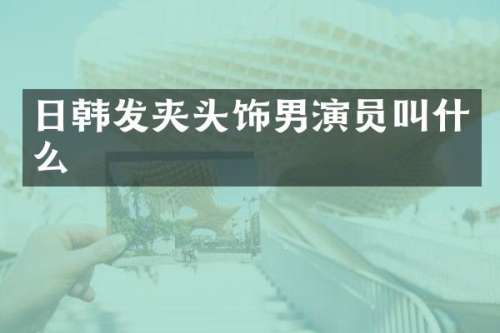 日韩发夹头饰男演员叫什么